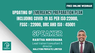 Updating Emergency Preparedness plan for COVID-19 | Webinar Session | Halcyon Consultancy