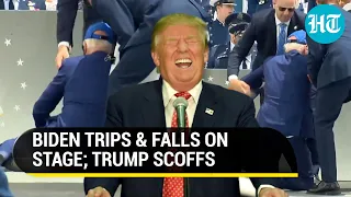 Joe Biden trips, falls on face; Donald Trump mocks, says 'Even If You Have To Tip Toe...' | Watch