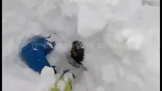 Сошла Лавина на Сноубордиста в Сочи на Красной Поляне