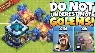 6 GOLEMS creates a WALL OF STONE to protect EVERYTHING! Best TH13 Attack Strategies | Clash of Clans