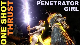 Dark Souls: Remastered - Penetrator Girl VS. All Bosses - ONE SHOT Thrust Build - ULTIMATE ATTACK