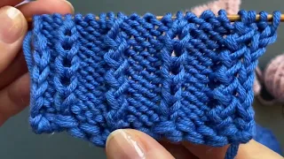 Красивый узор с ребристой структурой спицами [+ СХЕМА] для вязания кардигана, шапки💟Easy knit stitch