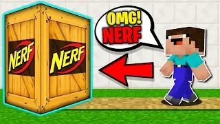 Minecraft NOOB SUPER NERF BLASTER SECRET BOX PACKAGE Challenge in Minecraft Animation