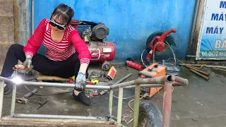 Genius Girl - Repair restore and completely weld the severely damaged 3-wheeled vehicle