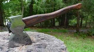 Restoring antique axe - repairing an ax - Making an ax handle and sheath.
