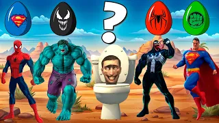 TEBAK GAMBAR 🚽 Skibidi Toilet VS SuperHeroes🦸‍♂️| Cartoon Avengers | Hulk Spider-Man Superman Venom