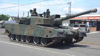 【4K】千歳市C経路 みどり台 第7偵察隊 90式戦車 73式装甲車