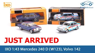 IXO - 1:43 Just arrived Mercedes 240 D W123 and Volvo 142