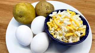 Just add 2 eggs with 2 potatoes it’s so yummy: simple potato recipe: cheap and delicious snacks!