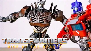 Transformers Rise of the Beast Optimus Prime vs Scourge Stop Motion