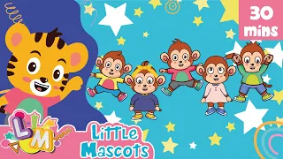 Five Little Monkeys + Colors Of The Rainbow  + more Little Mascots Nursery Rhymes   Kids Songs