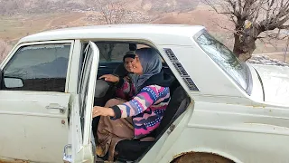 Buying a car by a young man and the happiness of a widow with her children