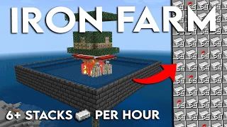 NEW 1.19 IRON FARM TUTORIAL in Minecraft Bedrock - Easy 400+ Iron Per Hour (MCPE/Xbox/PS4/Switch/PC)