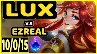 PRAEDYTH (LUX) vs EZREAL - 10/0/15 KDA BOTTOM ADC GAMEPLAY - OC Ranked GRANDMASTER