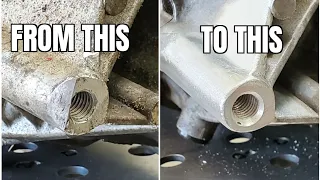 Cool Trick! Welding A Cast Aluminum Bolt Hole without Damaging the Threads