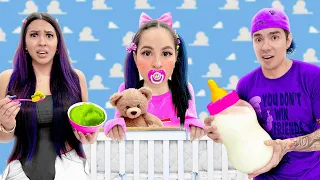 ME CONVIERTO EN BEBÉ POR 24 HORAS *Hice sufrir a todo el team* 👶🏻🍼 | Karla Bustillos