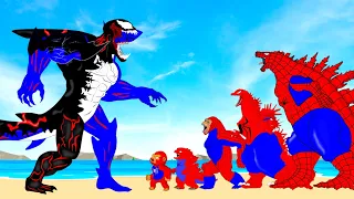 Rescue SPIDER GODZILLA & KONG Vs Evolution Of SHAKZILLA - VENOM : Who Will Win?| Godzilla Cartoon