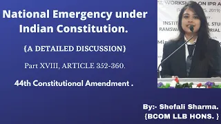 ||National Emergency under Indian Constitution|| Article 352|| 44th Amendment Act||