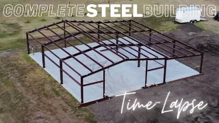 Here's How To Build A 40x60 Steel Building In 6 minutes!