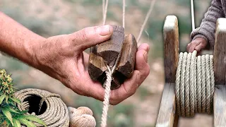 The roper Craft of spinning and braiding hemp fibers into ropes (without mechanization)