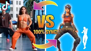 NEW FORTNITE DANCES & EMOTES IN REAL LIFE 100% IN SYNC!(Without You,Made You Look,Steady,Get Griddy)