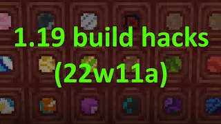Minecraft 1.19 build hacks / tricks (snapshot 22w11a) - all the new blocks are here!