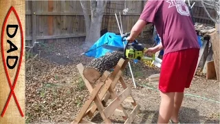 Firewood cutting log holder - cradle