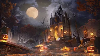 Halloween Ambience 🎃 - Rain, Spooky Sounds & Ghostly Murmurs at Night in the Graveyard