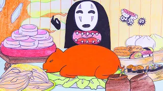 Spirited Away Kaonashi (No-Face) Mukang Japan Food | ASMR StopMotion Paper Satisfying