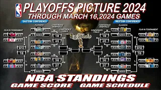 NBA STANDINGS TODAY as of MARCH 16, 2024, NBA SCORE TODAY, NBA GAME SCHEDULE, NBA GAMES TODAY