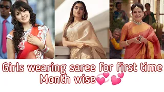 Types of girls in saree month wise💞See your month💕Month wise girls❣️