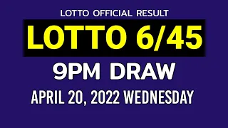 6/45 LOTTO RESULT TODAY 9PM DRAW April 20, 2022 Wednesday PCSO MEGA LOTTO 6/45 Draw Tonight