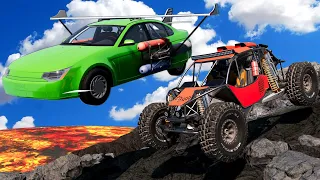 We Raced CRAZY CARS on a Dangerous Volcano Road in BeamNG Drive Mods Multiplayer!