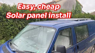 How to fit a solar panel on a vw t4 curved campervan roof for off grid camping van conversion diy