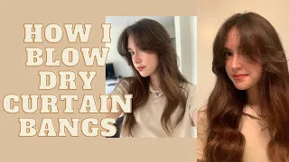 how to blow dry curtain bangs | step by step