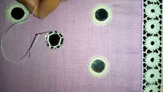 how to stitch mirror with hand, mirror work hand embroidery