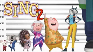 Sing 2 Movie -  Size Comparison | Biggest Characters of the Sing Cartoon | Satisfying Video