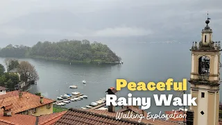 Moody Morning on Lake Como | Walking in the Rain in Sala Comacina & Colonno, Italy