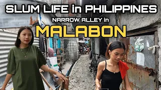 EXTREME SLUM NARROW ALLEY in TONSUYA | UNBELIEVABLE WALK at MALABON CITY PHILIPPINES [4K] 🇵🇭