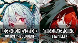 ☆Nightcore ↪"Legends Never Die x The Playground" Mashups/Switching Vocals {Lyric}