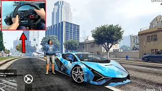 Lamborghini Sian Uber Riding - GTA 5 Steering Wheel | Logitech G29 Gameplay