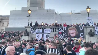 Newcastle fans at Trafalgar Square for the Carabao cup final! London Vlog!!!