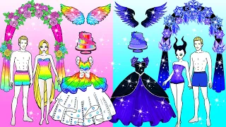 Vestir Muñecas De Papel | Princess Vs Maleficent Wedding Dress Up | Woa Doll En Spanish