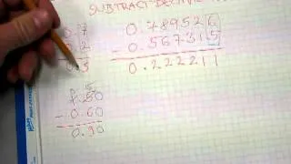 Subtract decimal numbers