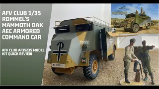 AFV Club 1/35 Rommel's Mammoth DAK AEC Armored Command Car "Dorchester" "Max" "Moritz" Kit Review