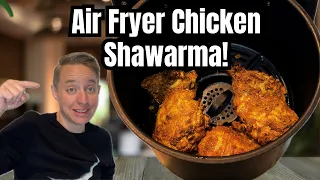 Air Fryer Chicken Shawarma Plate: With Yellow Rice & Salad!