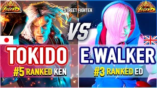 SF6 🔥 Tokido (#5 Ranked Ken) vs Ending Walker (#3 Ranked Ed) 🔥 SF6 High Level Gameplay