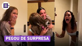 Sasha atravessa o mundo pra surpreender Bruna Marquezine em aniversário e deixa atriz aos prantos