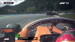 Carlos Sainz onboard overtake on Pierre Gasly 2020 Austrian GP