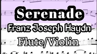 Serenade Haydn Flute Violin Sheet Music Backing Track Play Along Partitura